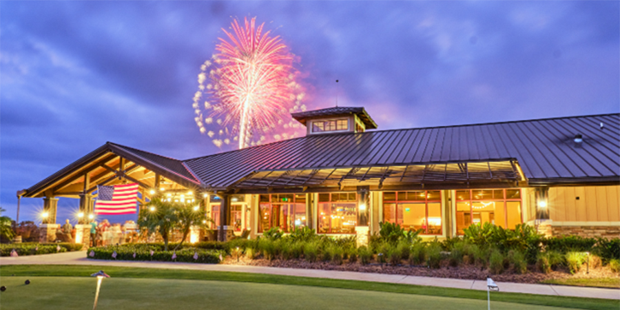 Clubhouse, Fireworks, Evening