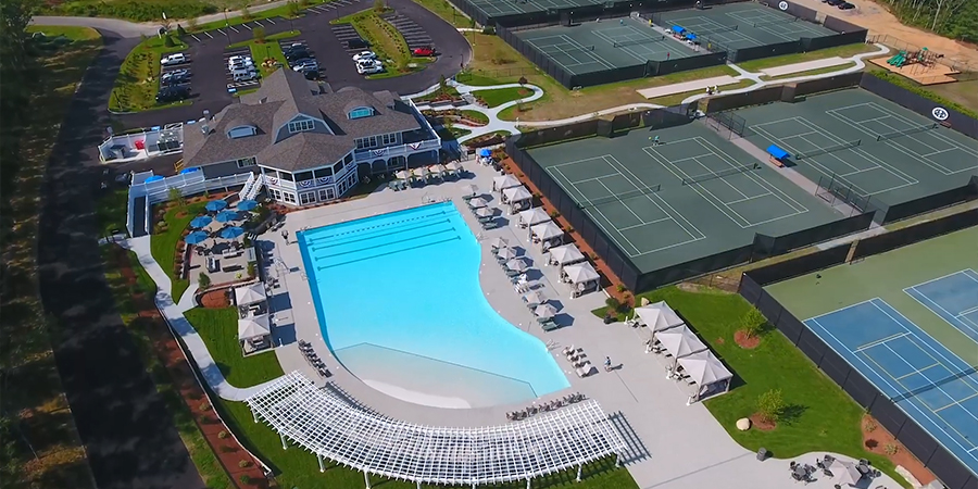 Aerial, Pool, Tennis Courts, Fitness Center, Clubhouse