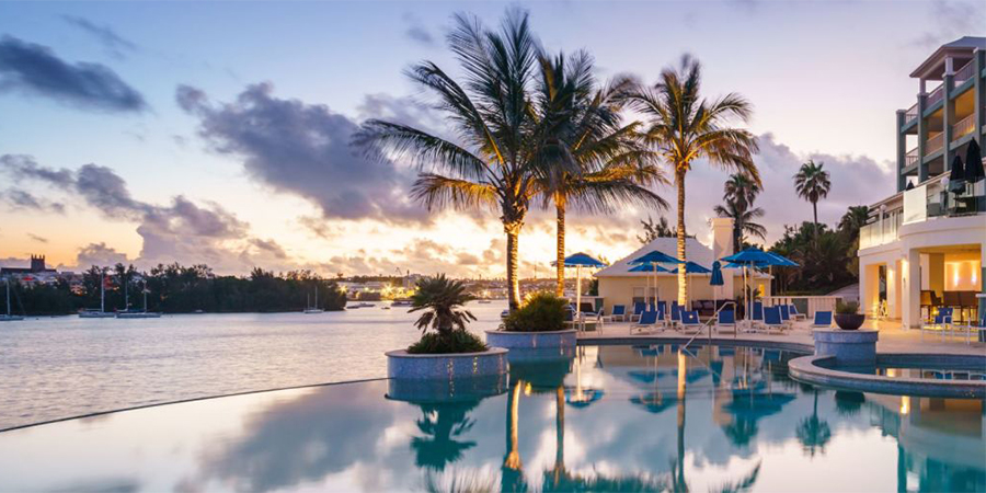 Pool, Sunset, Waterfront