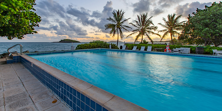 Pool, Sunset, Waterfront