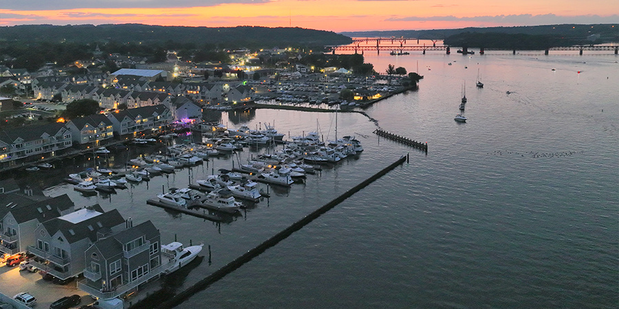 Aerial, Marina, Boats, Water