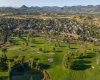 golf course, water, houses, mountains