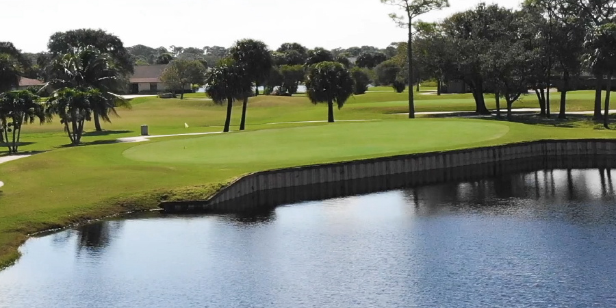 water, golf course, trees