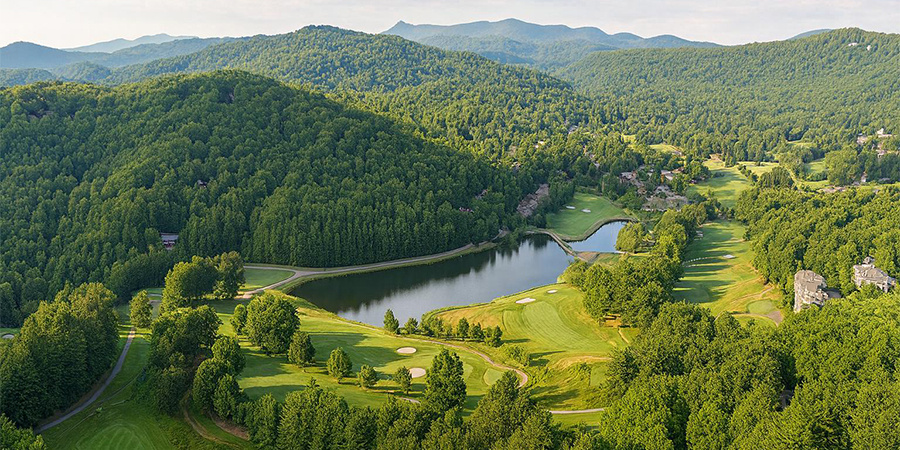 mountains, water, trees