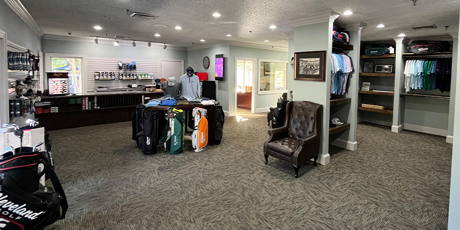 interior, golf shop interior, golf shop